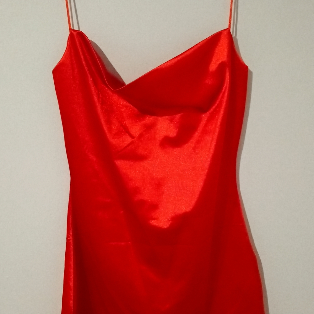Zaful Red Satin Slip Dress
